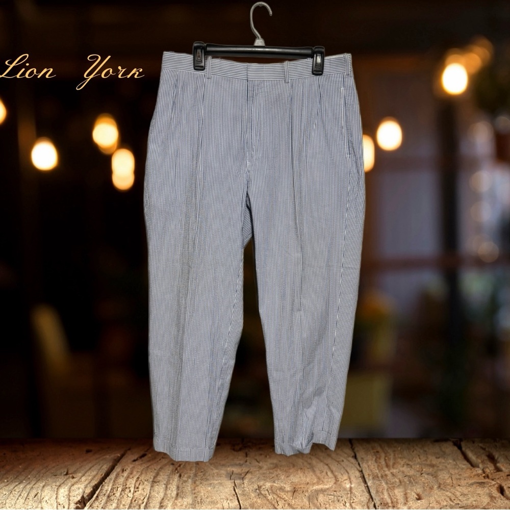 Polo Ralph Lauren Men's Blue Seersucker Striped Chinos Pants